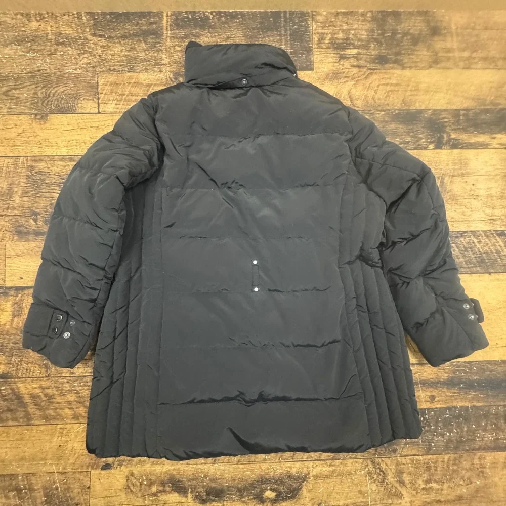 Lands End Womens Quilted Puffer Jacket Black Down‎ Blend Full Zip Size 2X READ